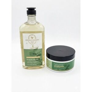 Bath & Body Works Stress Relief Eucalyptus Spearmint Glass Bottle Set 2pc